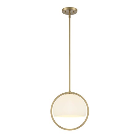 Designers Fountain Eterna 60 Watt 1 Light Brushed Gold Pendant with Etched Opal Glass Shade D274M-12P-BG